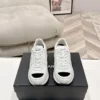 Chanel Black White Calfskin Sneakers Style 0779