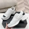 Chanel Black White Calfskin Sneakers Style 0781