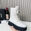 Chanel Off White Lambskin Boots Style 0815
