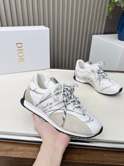 Dior Beige Leather Sneakers