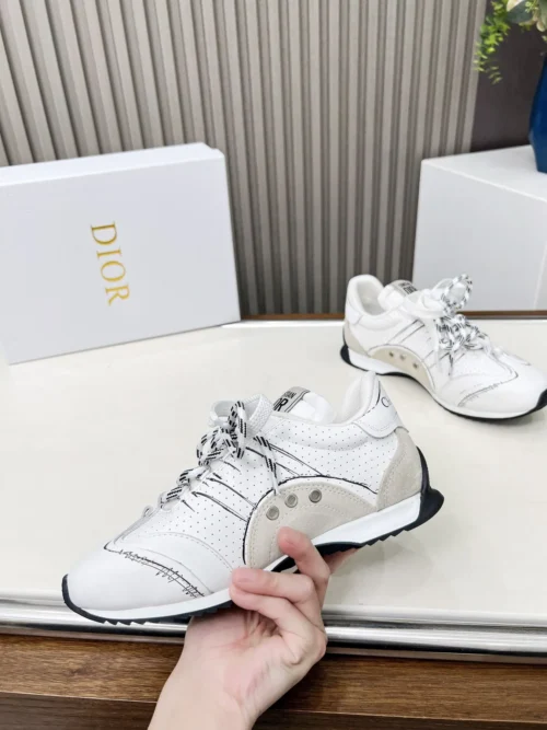 Dior Beige Leather Sneakers