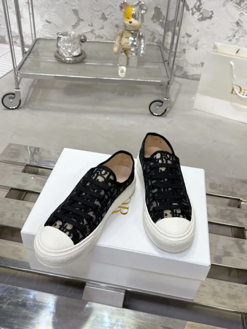 Dior Walk'n'Dior Black Mesh Chunky Sneakers Style 0292