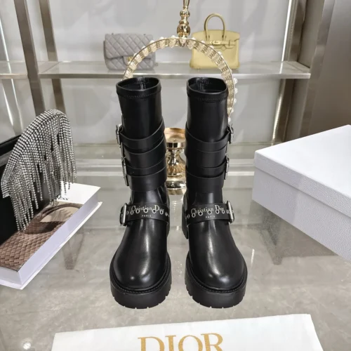 Dior Black Leather Boots Style 0473