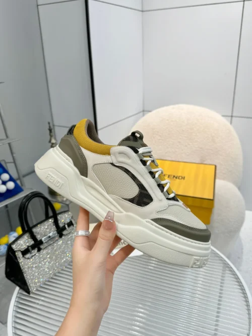 Fendi Force Brown Calfskin Sneakers Style 0032