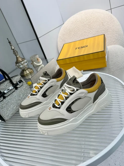 Fendi Force Brown Calfskin Sneakers Style 0032