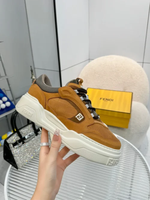 Fendi Force Brown Calfskin Sneakers