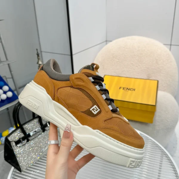 Fendi Force Brown Calfskin Sneakers