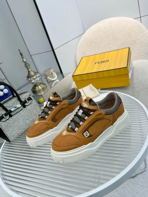 Fendi Force Brown Calfskin Sneakers