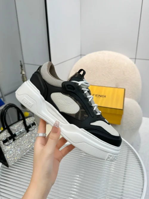 Fendi Force Brown Calfskin Sneakers Style 0034
