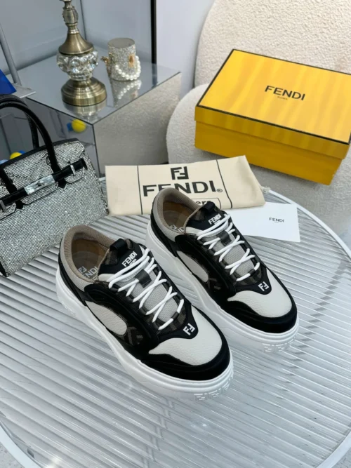 Fendi Force Brown Calfskin Sneakers Style 0034
