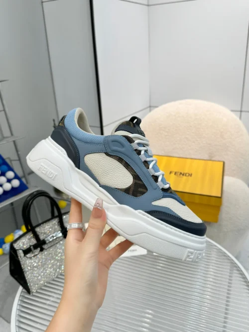 Fendi Force Brown Calfskin Sneakers Style 0035