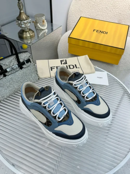 Fendi Force Brown Calfskin Sneakers Style 0035