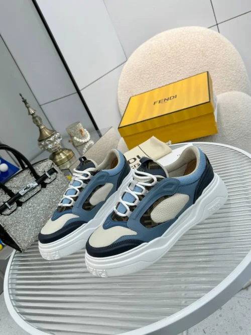 Fendi Force Brown Calfskin Sneakers Style 0035
