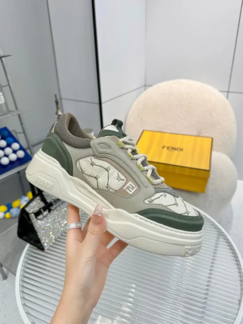 Fendi Force Brown Calfskin Sneakers Style 0036