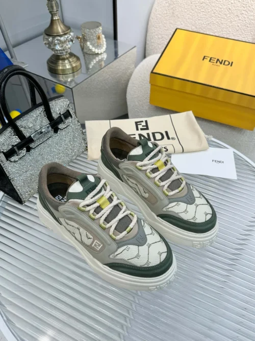 Fendi Force Brown Calfskin Sneakers Style 0036