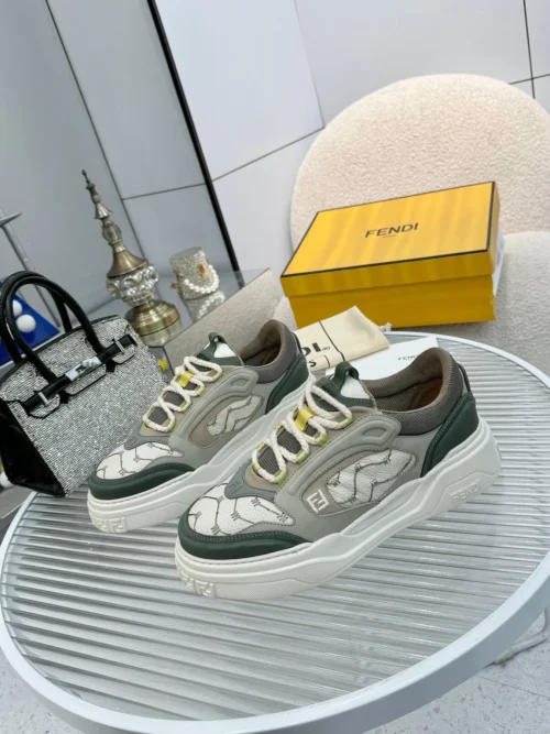Fendi Force Brown Calfskin Sneakers Style 0036