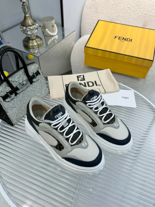 Fendi Force Brown Calfskin Sneakers Style 0037