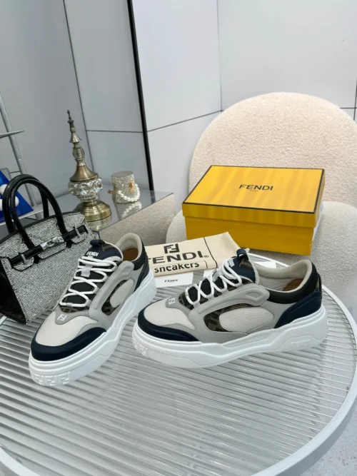 Fendi Force Brown Calfskin Sneakers Style 0037