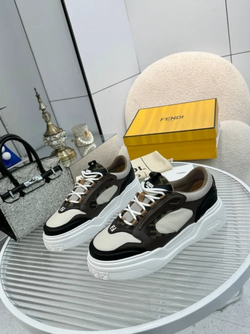 Fendi Force Brown Calfskin Sneakers Style 0038