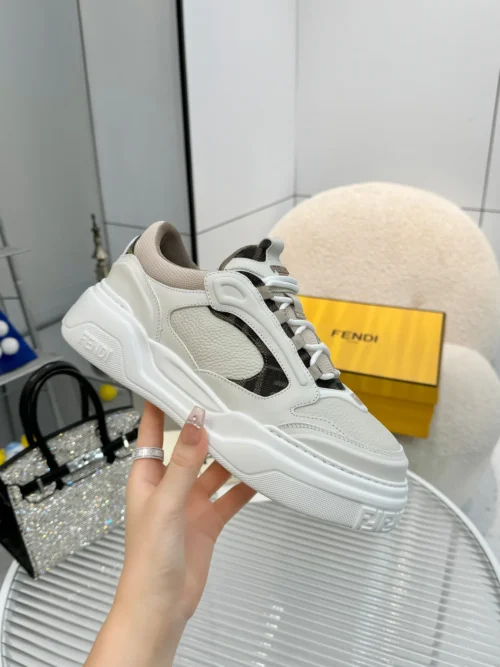 Fendi Force Brown Calfskin Sneakers Style 0039