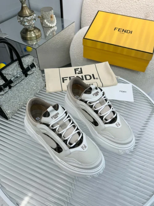 Fendi Force Brown Calfskin Sneakers Style 0039