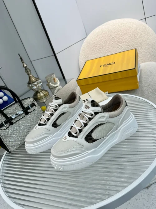 Fendi Force Brown Calfskin Sneakers Style 0039