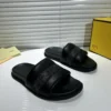 Fendi Black Leather Slides