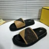 Fendi Black Leather Slides Style 0053