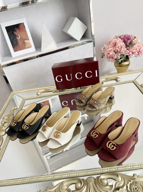 Gucci Lambskin Slides Style 0098