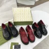 Gucci Black Lambskin Loafers Style 0104