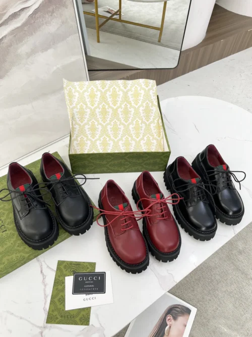 Gucci Black Lambskin Loafers Style 0104