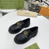 Gucci Black Lambskin Loafers Style 0106