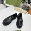 Gucci Black Lambskin Loafers Style 0106
