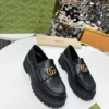 Gucci Black Lambskin Loafers Style 0106