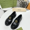Gucci Black Lambskin Loafers Style 0107