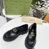 Gucci Black Lambskin Loafers Style 0107