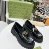 Gucci Black Lambskin Loafers Style 0107