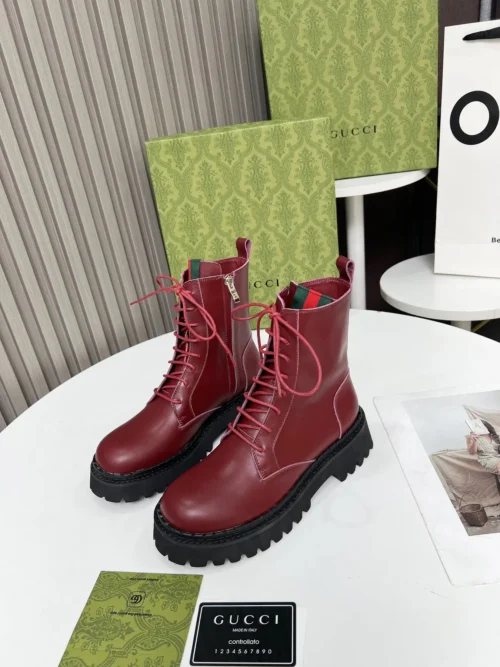 Gucci Black Lambskin Boots Style 0108