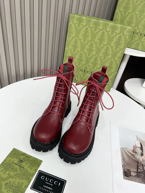 Gucci Black Lambskin Boots Style 0108