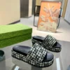 Gucci Lambskin Slides Style 0134