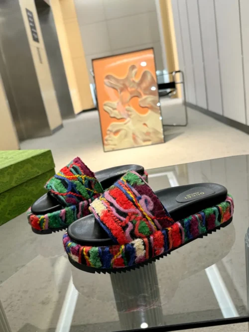 Gucci Lambskin Slides Style 0135