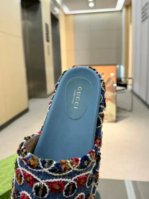 Gucci Lambskin Slides Style 0136