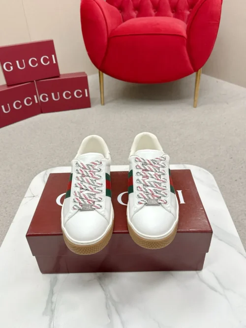 Gucci Ace Brown Leather Sneakers Style 0144