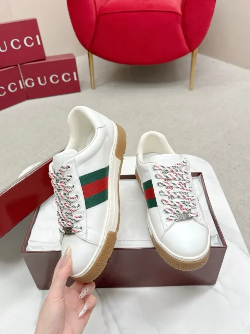 Gucci Ace Brown Leather Sneakers Style 0144